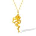 "Fantasy Forest" 999 24K Gold Pendant Necklace Flower 5.35-5.84g A0613861
