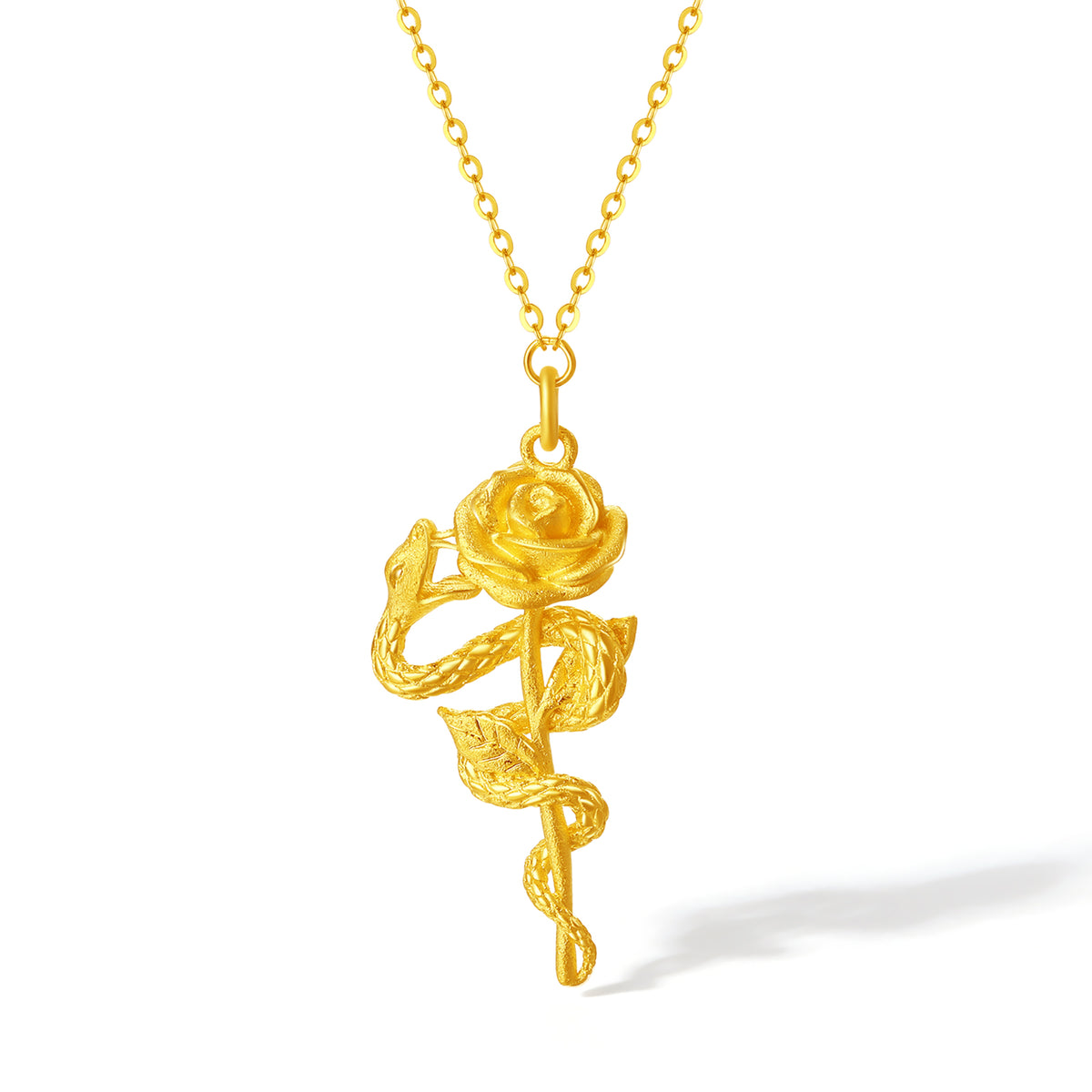 "Fantasy Forest" 999 24K Gold Pendant Necklace Flower 5.35-5.84g A0613861
