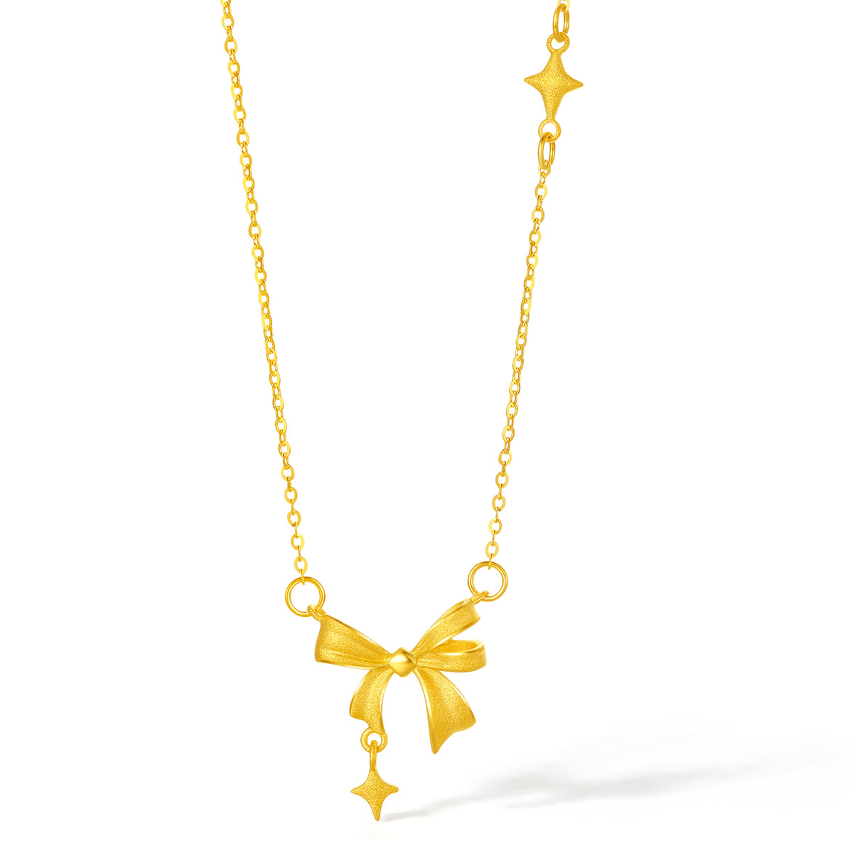 "Cute&Cool" 999 24K Gold Pendant Necklace Bow 3-3.3g A0613043