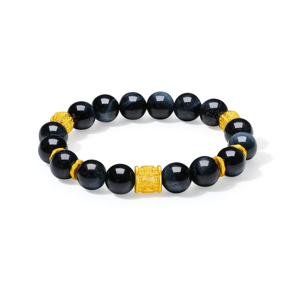 24K Gold Beaded Bracelet Tigerite 2-2.6g A1921206