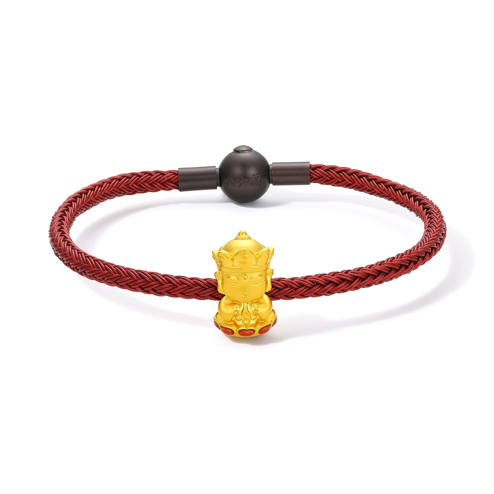 'Jiuhua Mountain' 24K Gold Charm Bracelet Ksitigarbha Bodhisattva 17cm & 19cm A1614672