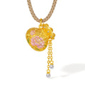 "Chinese Culture Collection - Song Brocade" 24K Gold Pendant Necklace Diamond  2.5-3mm Pearl         Fortune Bag 5.45-7.85g W0423108