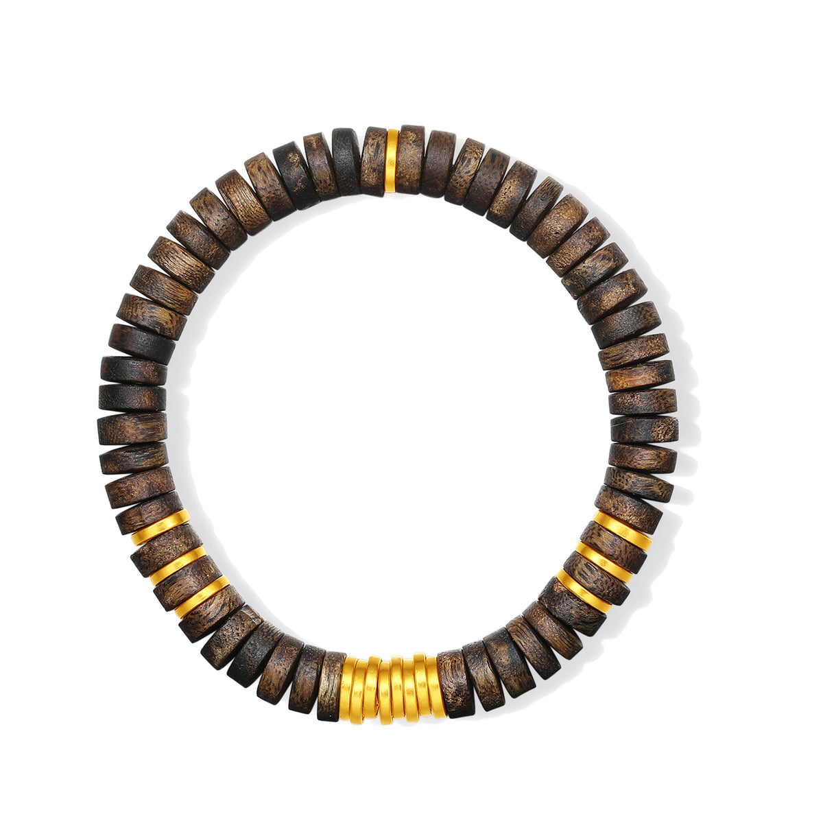 "Wah Kwong" 24K Gold Beaded Bracelet Agarwood   Coin 1.2-2g A1922233