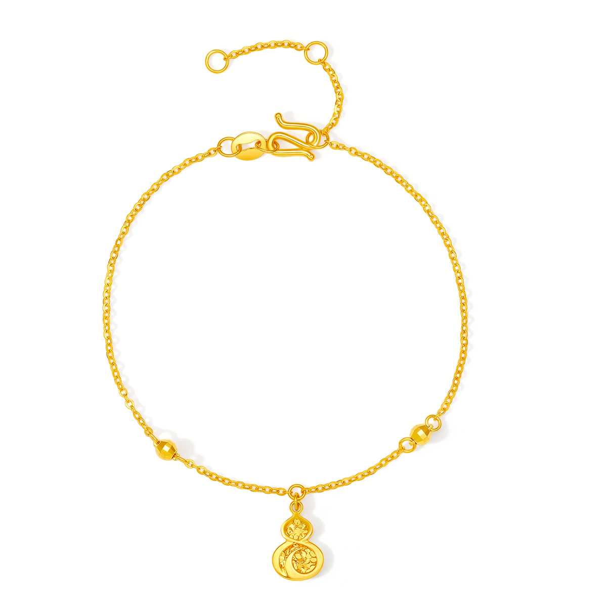 "Chinese Zodiac Horse" 24K Gold Chain Bracelet Horse 1.9-2.3g A0723994