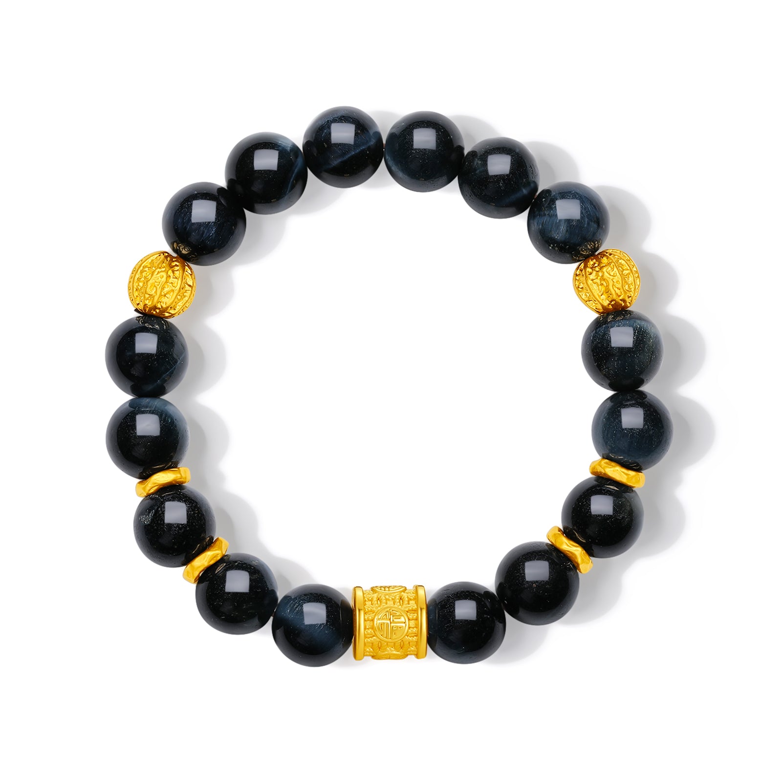 24K Gold Beaded Bracelet Tigerite 2-2.6g A1921206