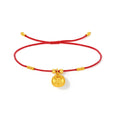 999 24K Gold String Bracelet Peace Lock 1.9-2.3g A1723992