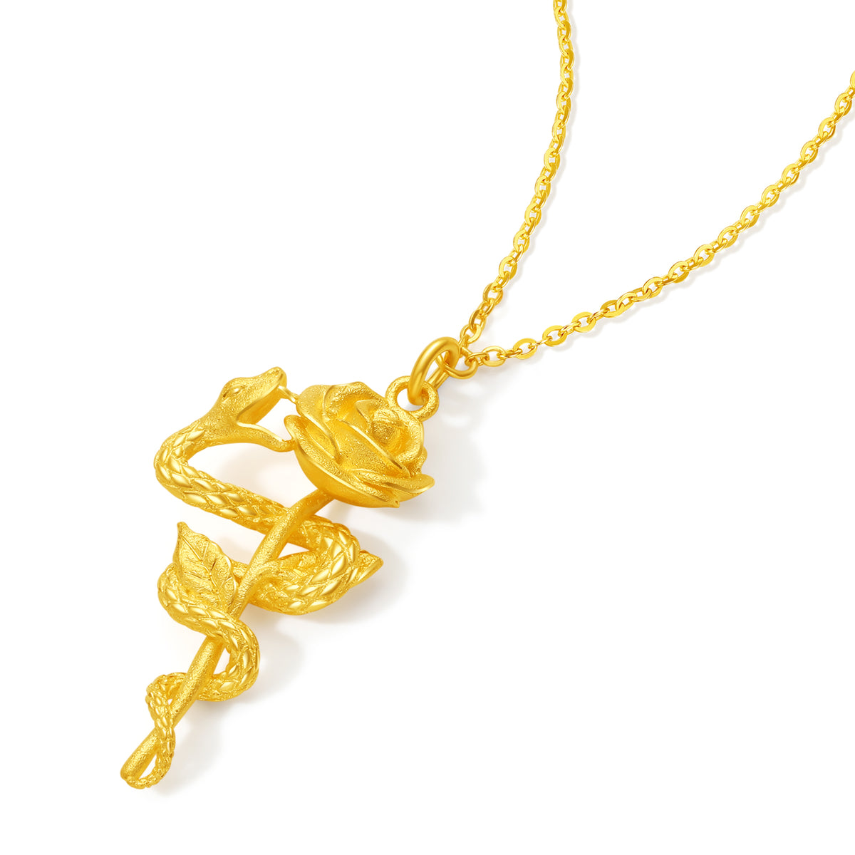 "Fantasy Forest" 999 24K Gold Pendant Necklace Flower 5.35-5.84g A0613861