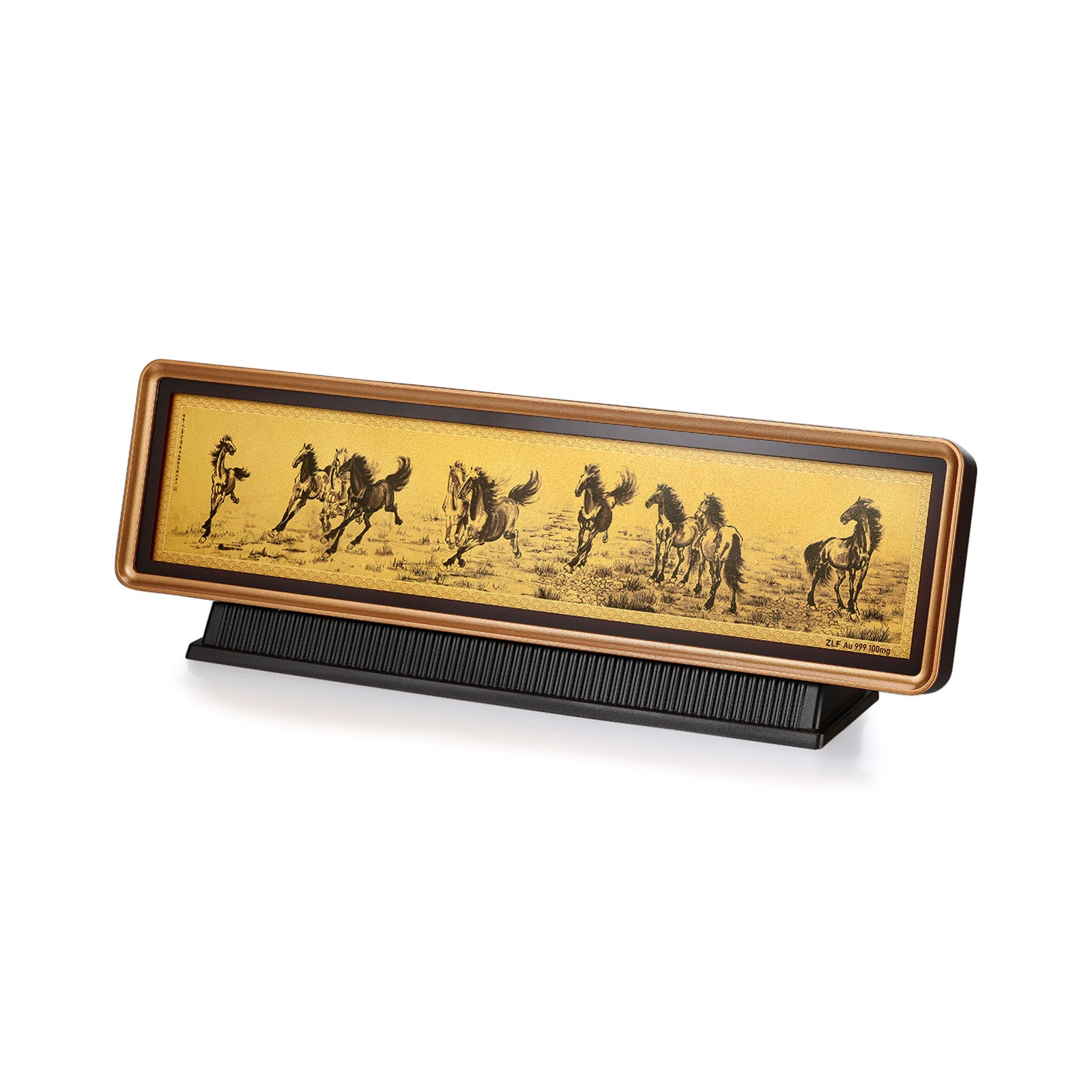 999.9 24K Gold Ornament 0.1g Chinese Horse Painting 駿馬圖 A1522225