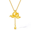 999 24K Gold Pendant Necklace Flower 5.33-5.63g A0622138