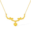 999 24K Gold Pendant Necklace Heart 4.45-4.8g A0622141