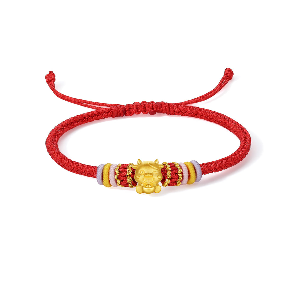 "Chinese Zodiac" 24K Gold String Bracelet Chinese Zodiac 0.35-0.55g