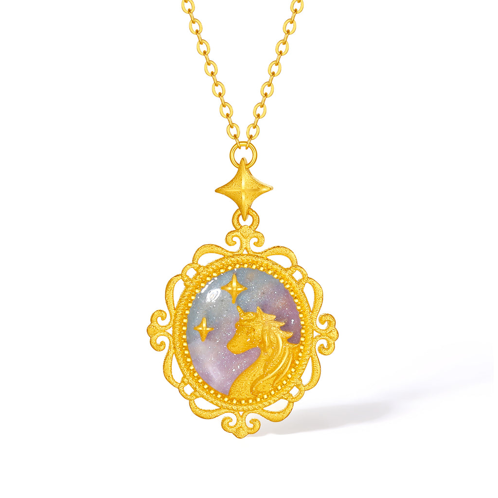 'Year of the Horse' 999.9 24K Gold Pendant Necklace Horse 4.7-5.2g 40cm-45cm A0621578