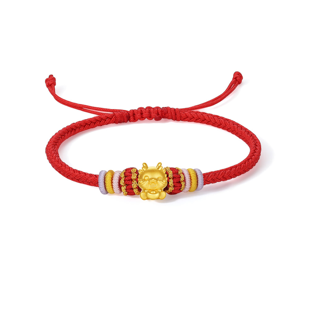 "Chinese Zodiac" 24K Gold String Bracelet Chinese Zodiac 0.35-0.55g