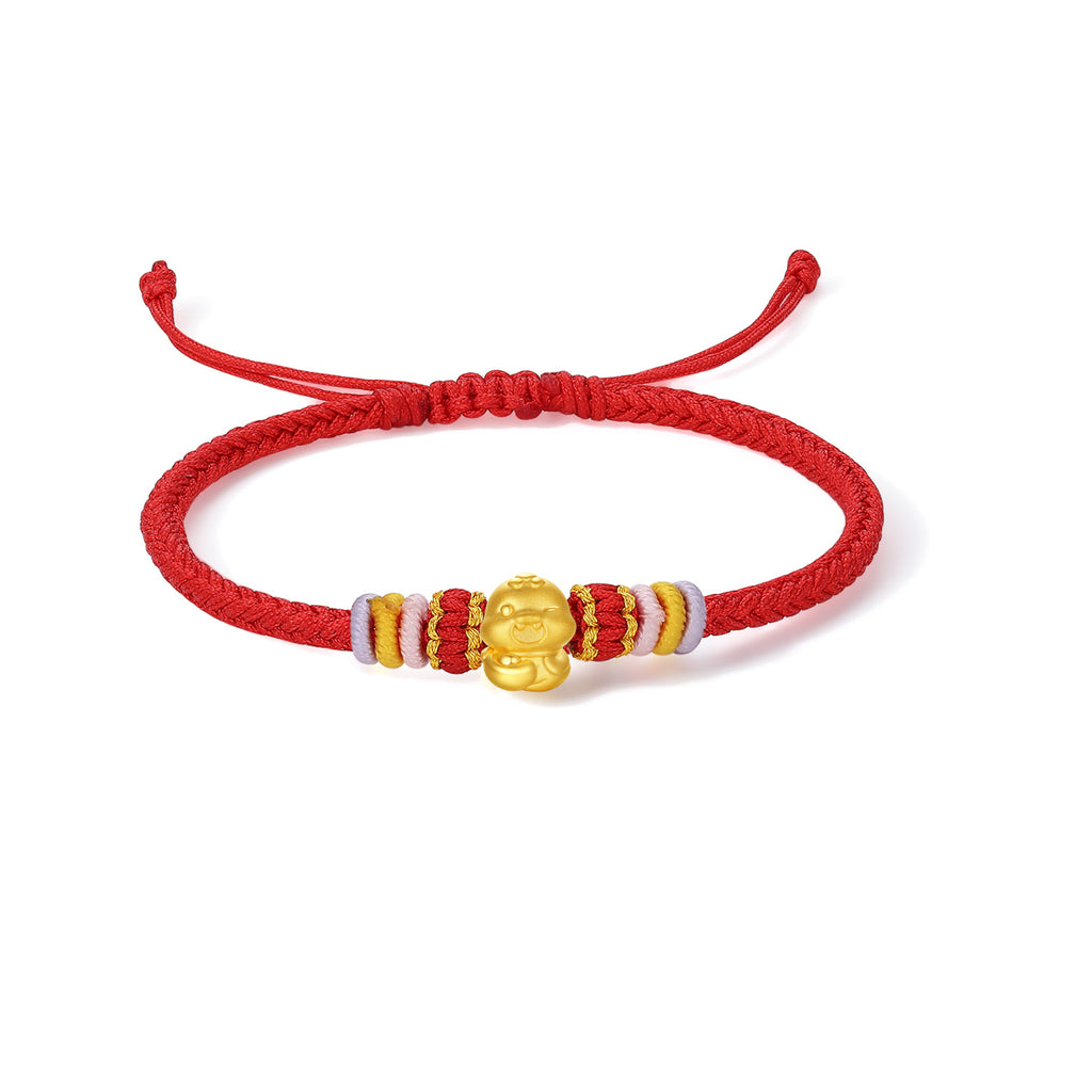 "Chinese Zodiac" 24K Gold String Bracelet Chinese Zodiac 0.35-0.55g