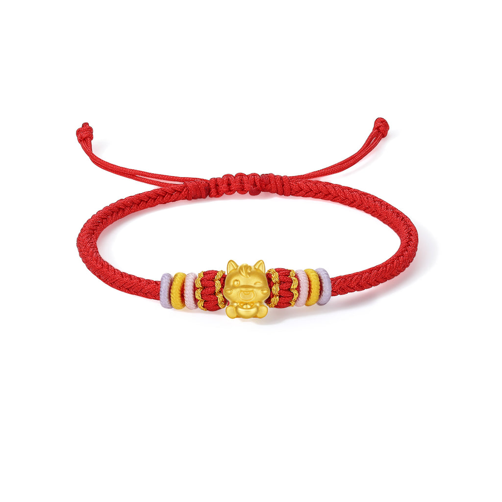"Chinese Zodiac" 24K Gold String Bracelet Chinese Zodiac 0.35-0.55g