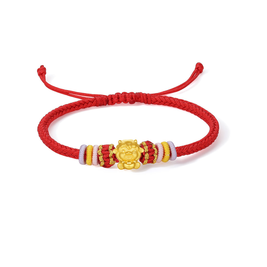 "Chinese Zodiac" 24K Gold String Bracelet Chinese Zodiac 0.35-0.55g