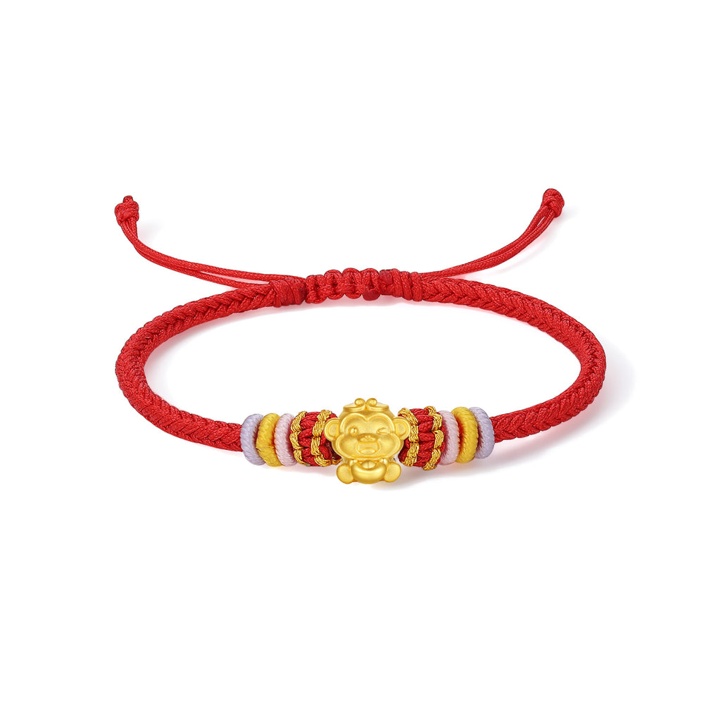 "Chinese Zodiac" 24K Gold String Bracelet Chinese Zodiac 0.35-0.55g