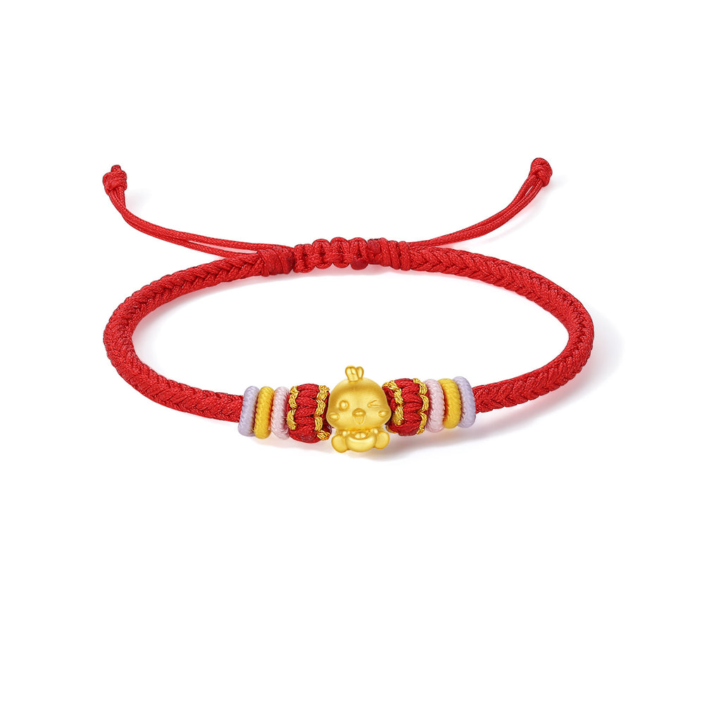 "Chinese Zodiac" 24K Gold String Bracelet Chinese Zodiac 0.35-0.55g