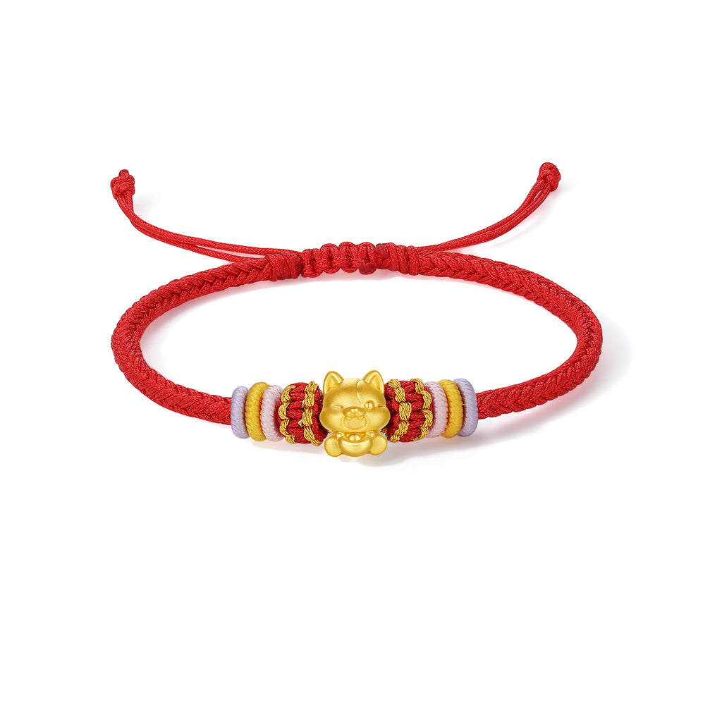 "Chinese Zodiac" 24K Gold String Bracelet Chinese Zodiac 0.35-0.55g