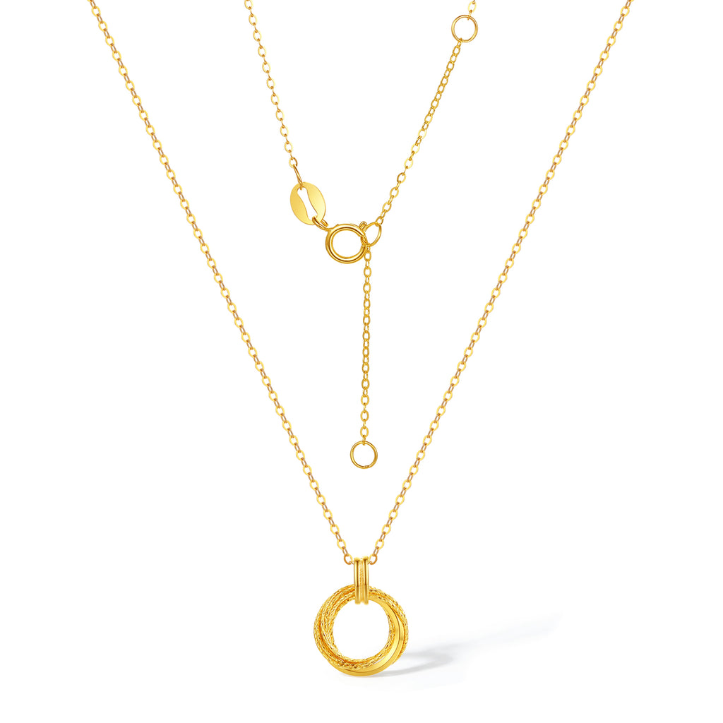 18K金吊墜項鍊，環環相扣，1.73-2.03克，40+5厘米，C0613472