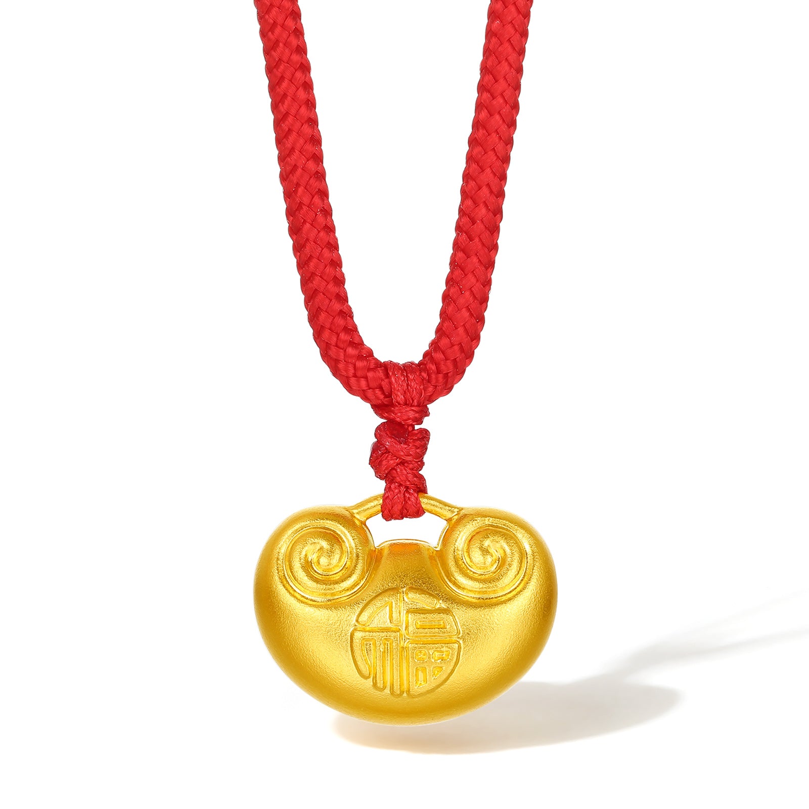 999.9 24K Gold Pendant Necklace 5.2-6.2g Ruyi 如意 A0412637