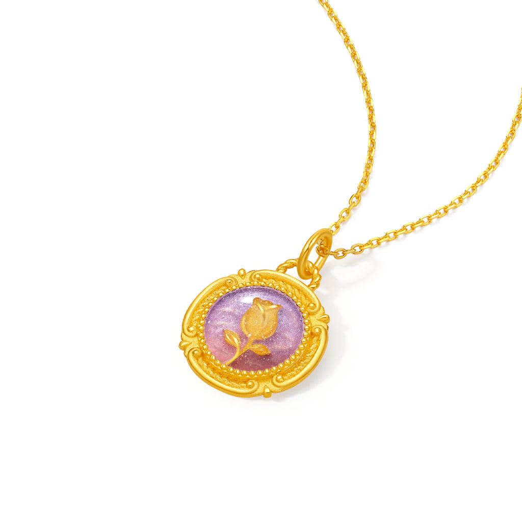 999 24K Gold Pendant Flower 3.69-3.99g A0421046