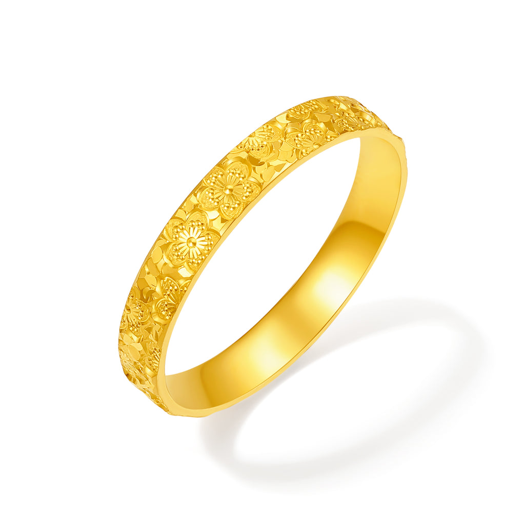 999 24K Gold Ring Flower 2.5-3.5g A0124497