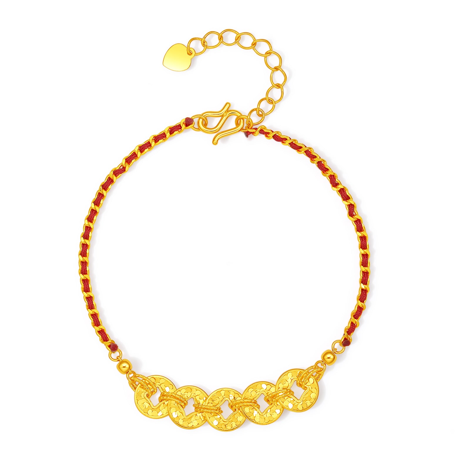 24K Gold Chain Bracelet 4.3-5.1g A0715822