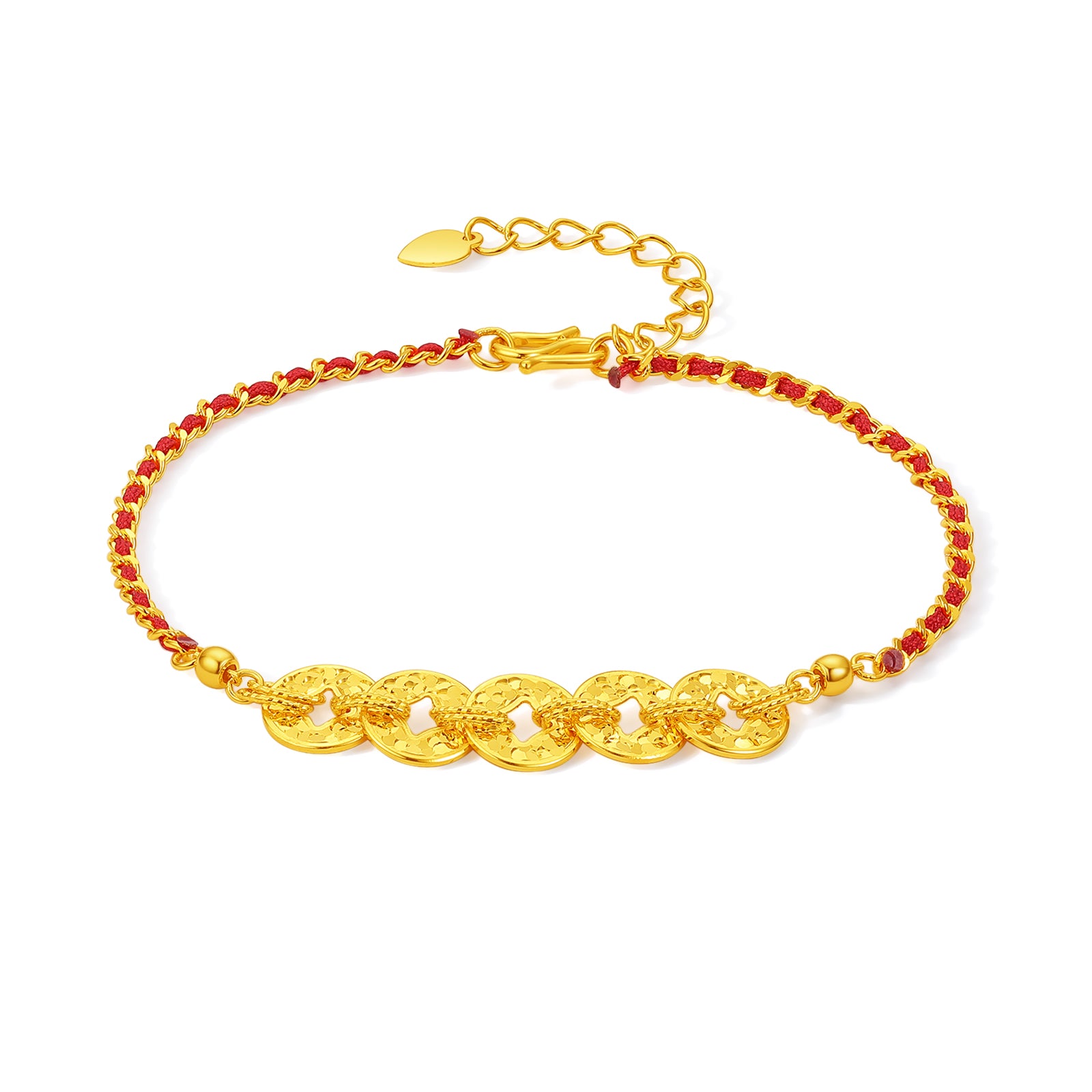 24K Gold Chain Bracelet 4.3-5.1g A0715822