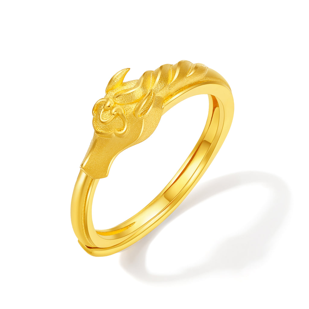 'Year of the Horse' 999.9 24K Gold Ring Horse Horsehead 3.65-3.95g A0120945