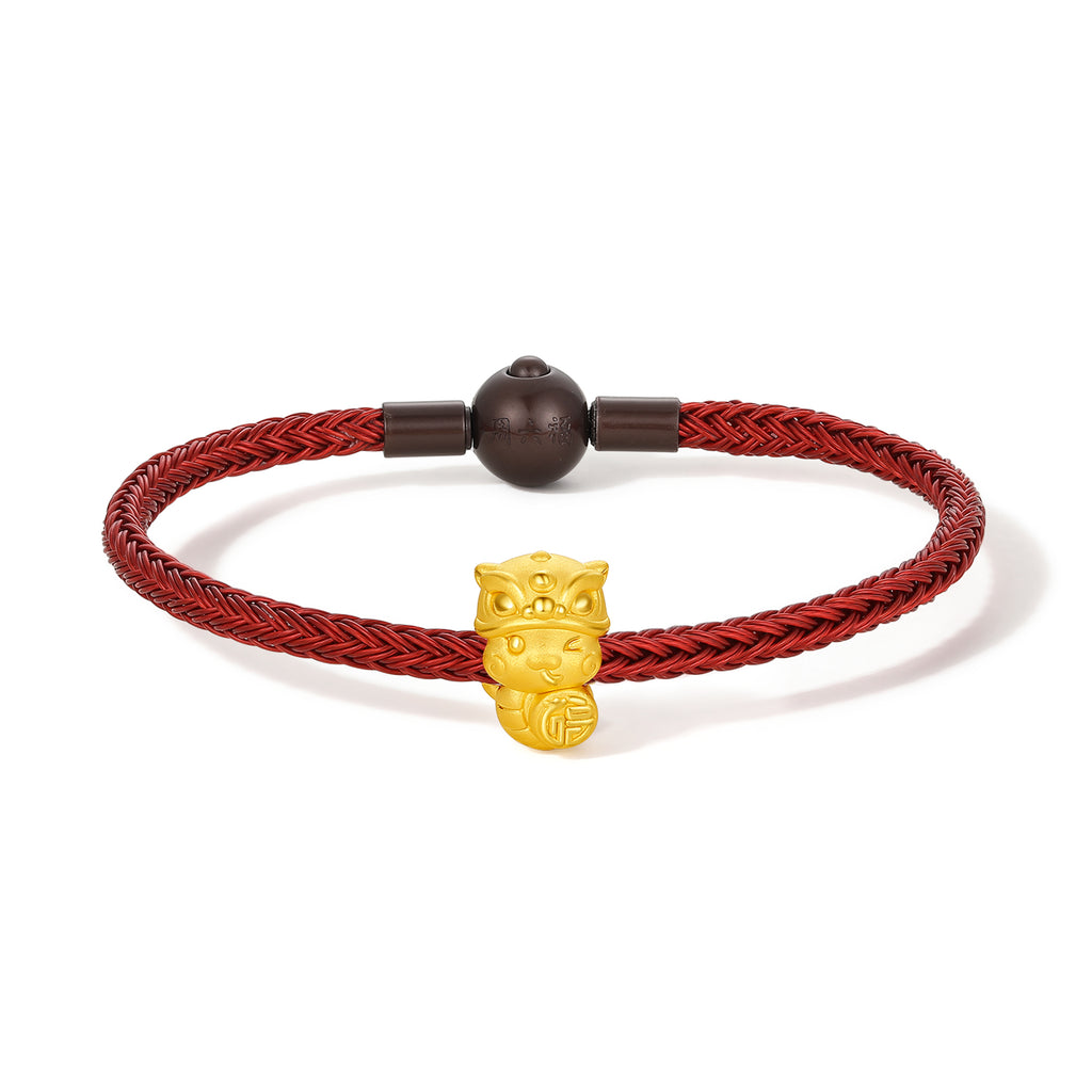 "Chinese Zodiac Snake" 24K Gold Charm Bracelet Snake 1-1.3g A1613098