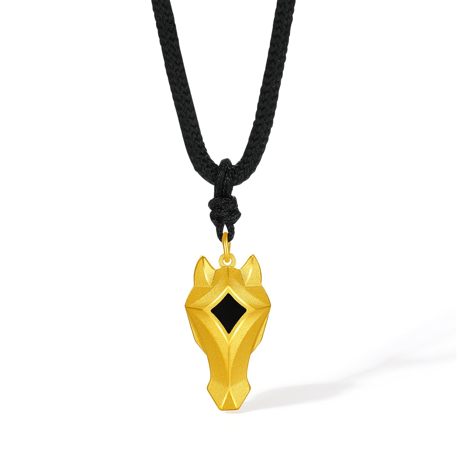 'Year of the Horse' 999.9 24K Gold Pendant Necklace Horsehead 2.71-3.01g 65cm-75cm A0420947