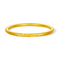 999 24K Gold Bangle Bracelet Flower 21.5-24.5g A1013612