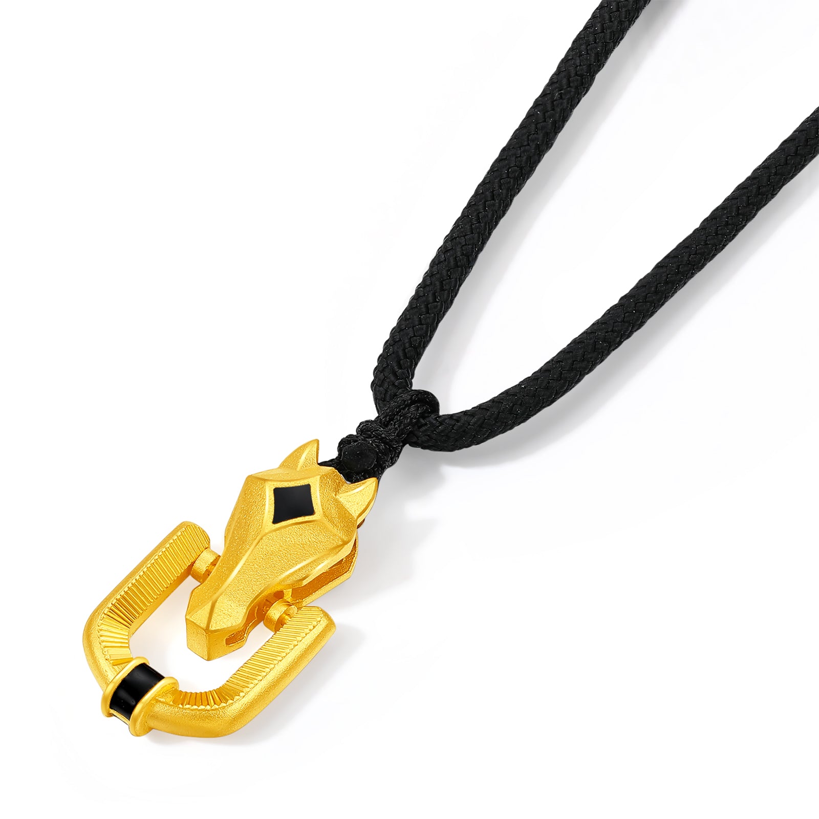 'Year of the Horse' 999.9 24K Gold Pendant Necklace Horsehead 3.89-4.19g 65cm-75cm A0420948