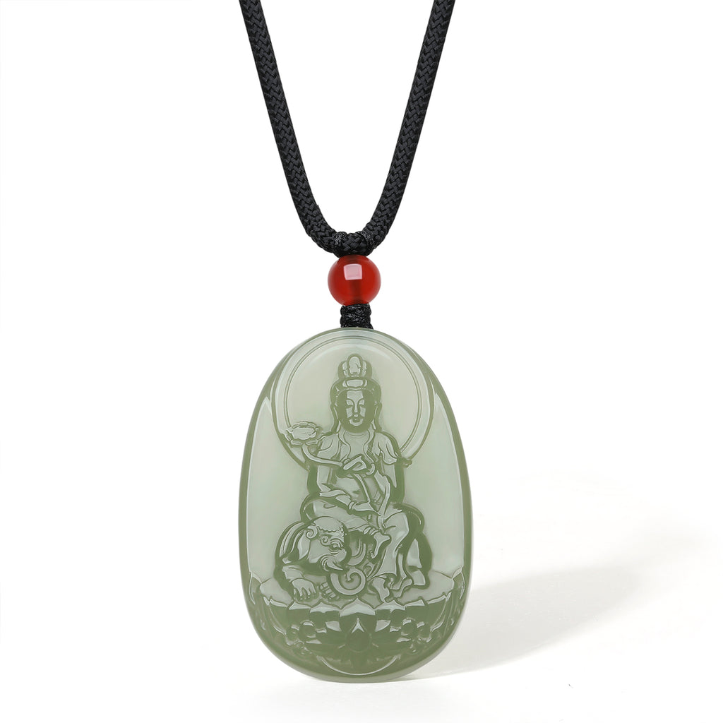 Pendant Hetian Jade Agate 6-6.5mm Guanyin Y0411977