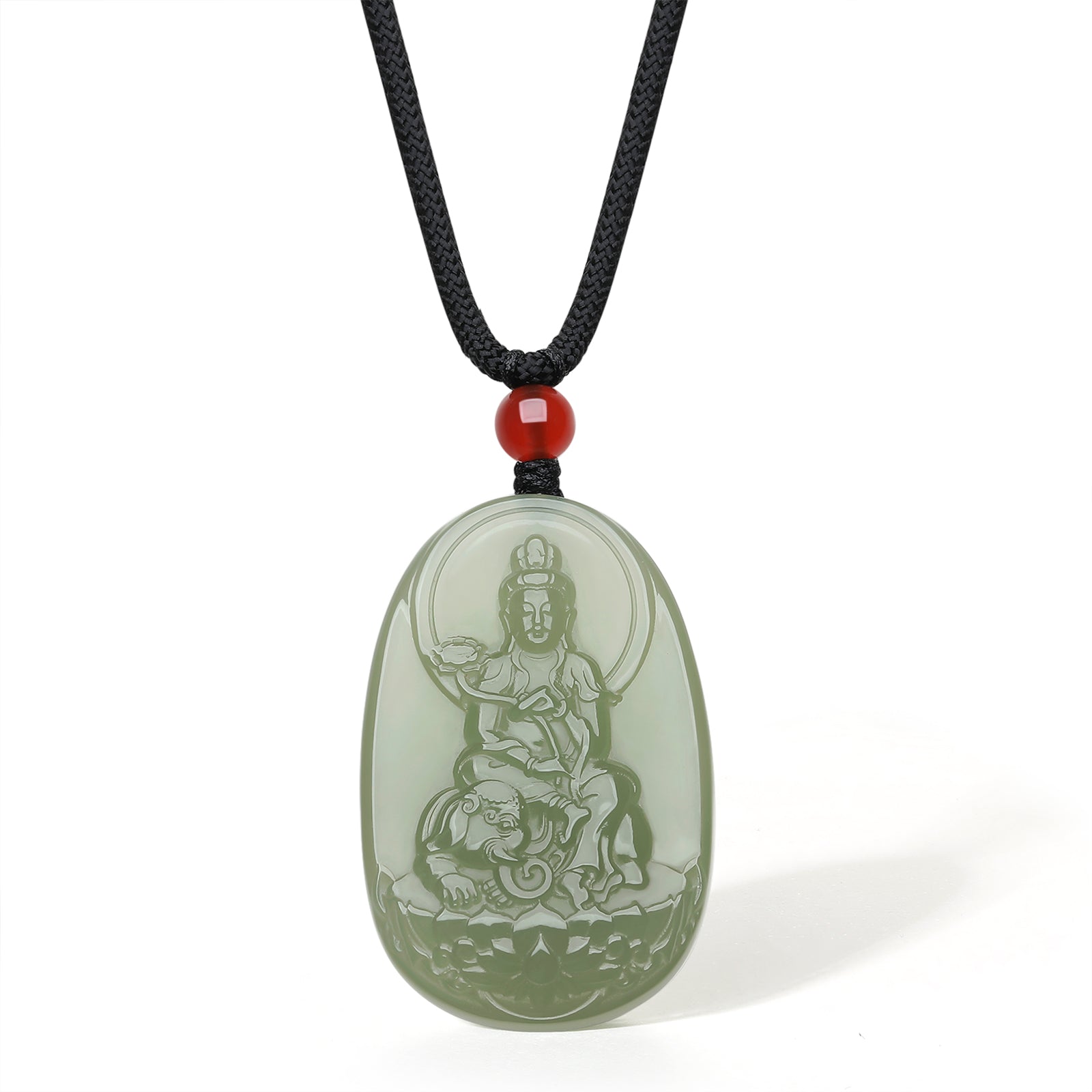 Pendant Hetian Jade Agate 6-6.5mm Guanyin Y0411977
