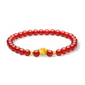 24K Gold Beaded Bracelet Agate 5-5.5mm Ingot 0.35-0.55g A1911585
