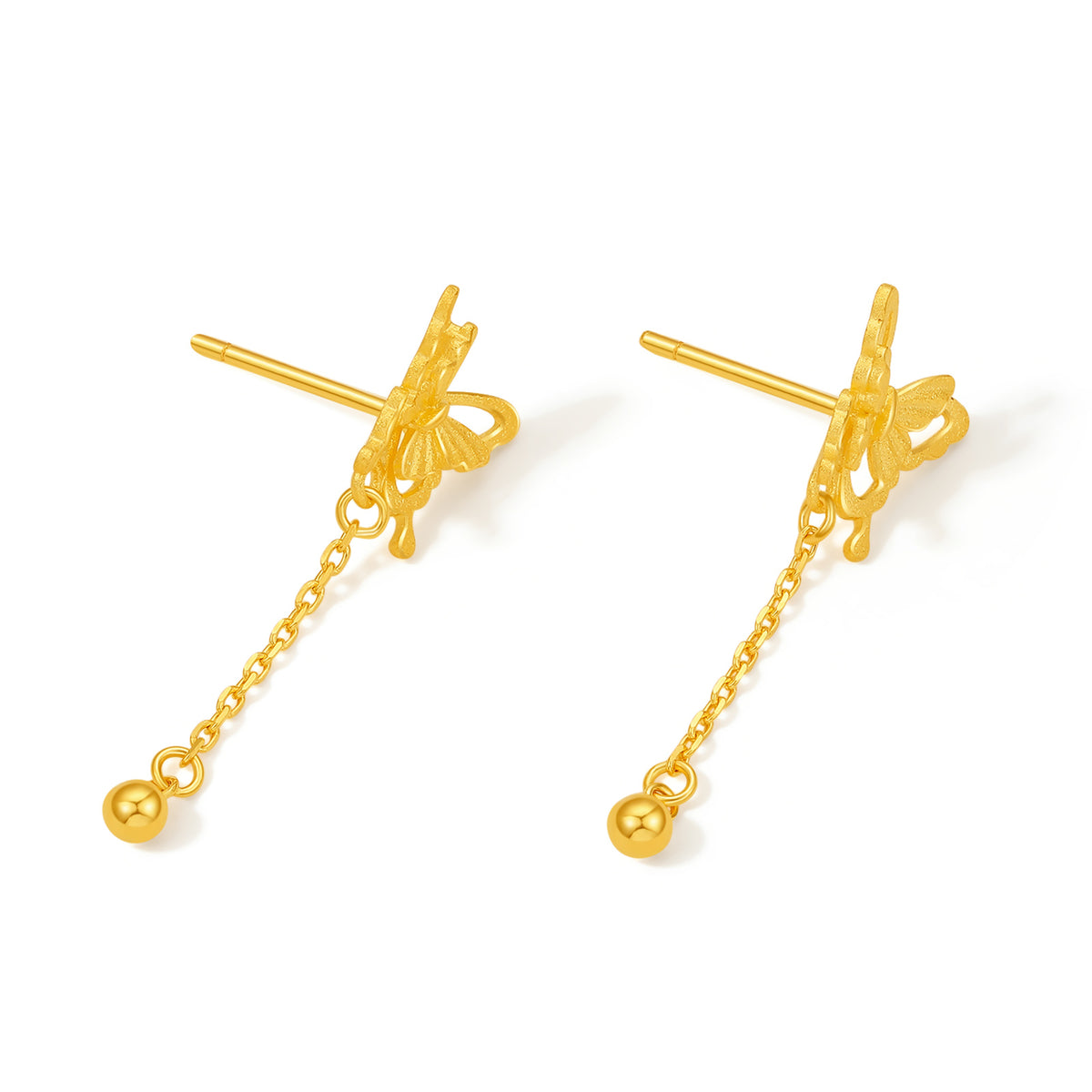 999 24K Gold Earrings Butterfly 2.8-3.2g A0912520