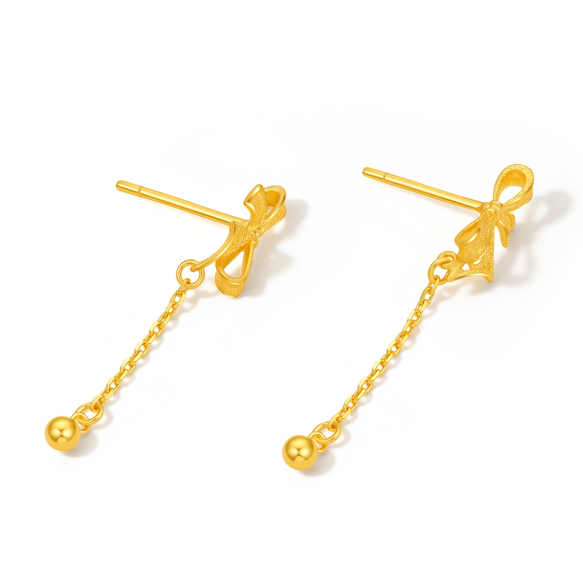 999 24K Gold Earrings Bow 1.8-2.2g A0912513