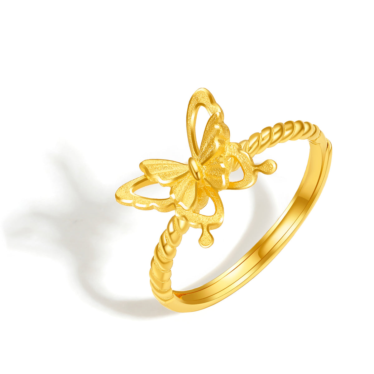 999 24K Gold Ring Butterfly 2.4-2.8g A0112521
