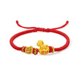 'Year of the Horse'  24K Gold String Bracelet Horse Yuanbao 0.65-0.85g 16cm-22cm A1715952