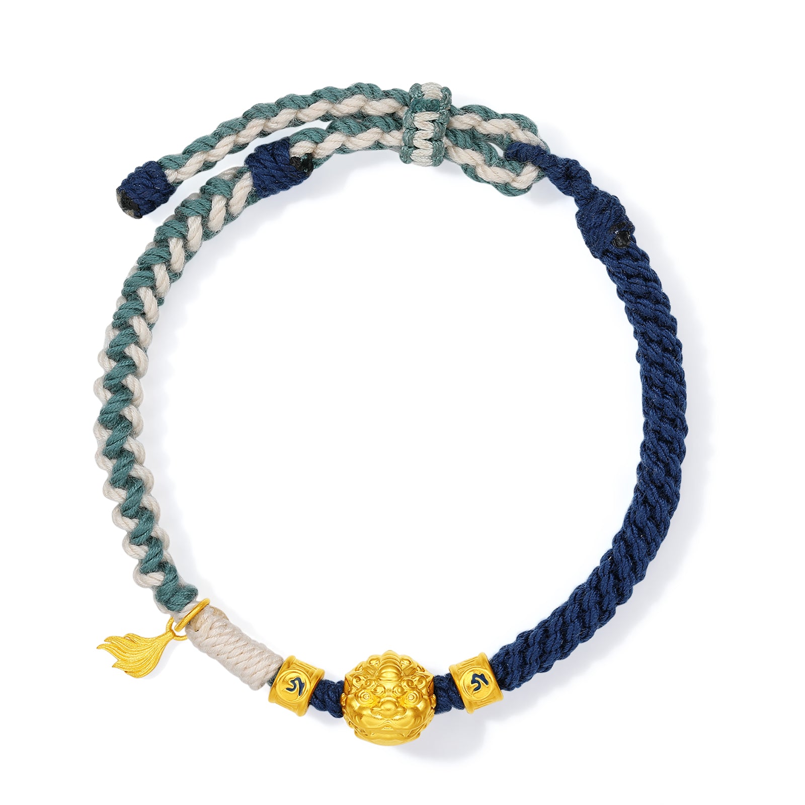 Jiuhua Mountain' 24K Gold String Bracelet Ksitigarbha's Mount Diting A1715506