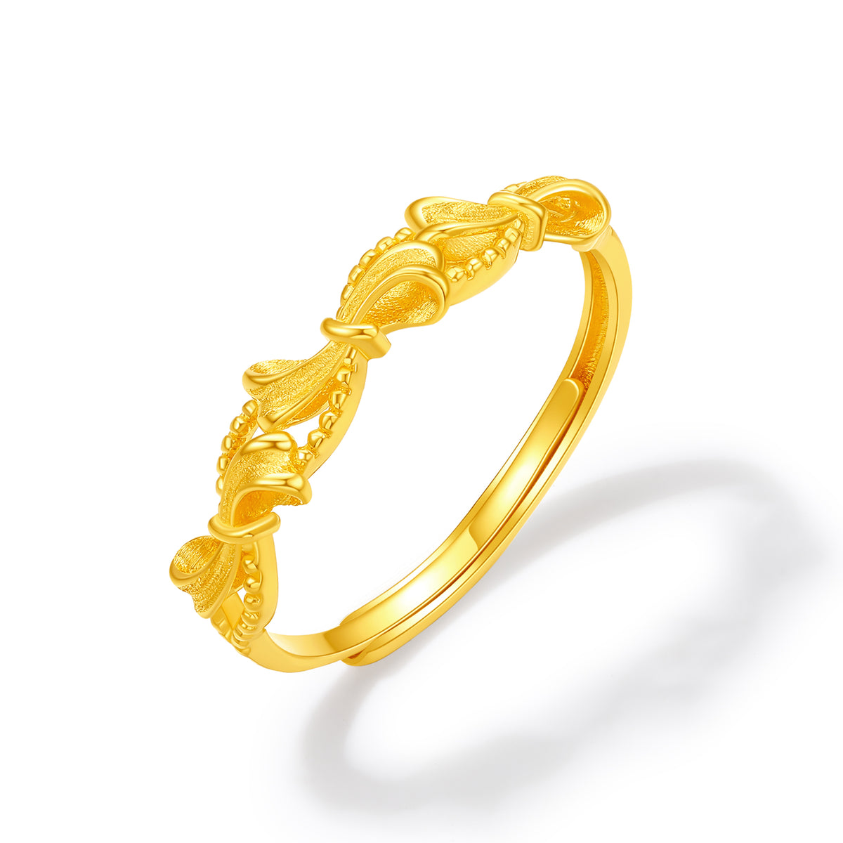 "Girl's Worries" 24K Gold Ring Bow 2.15-2.55g A0115492