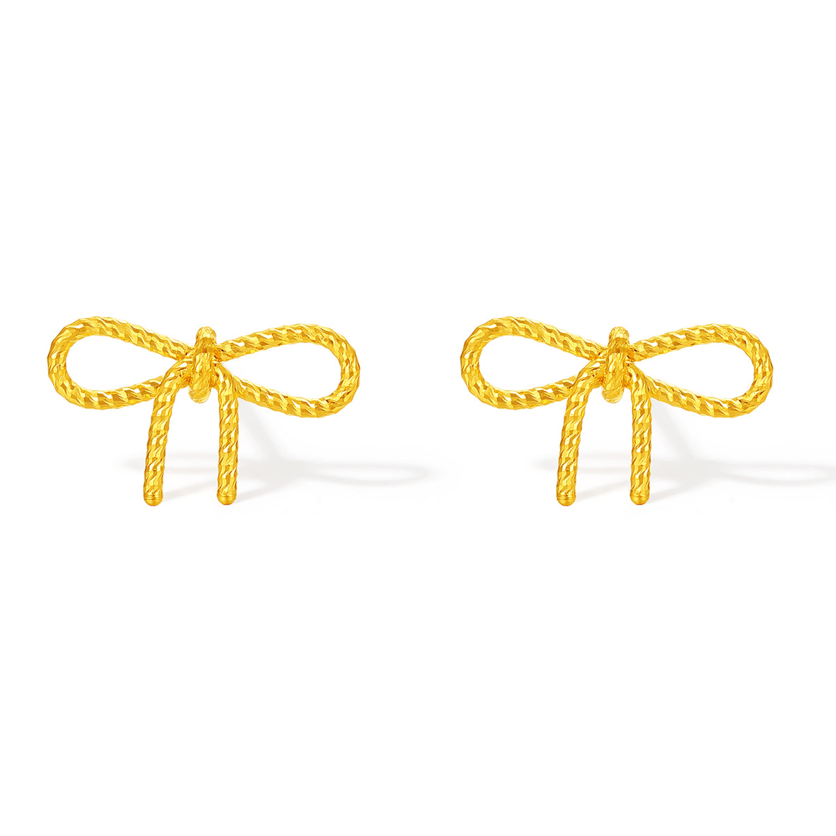 "Girl's Worries" 24K Gold Earrings Bow 0.75-1.15g A0915488