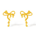 "Girl's Worries" 24K Gold Earrings Bow 1.4-1.8g A0915494