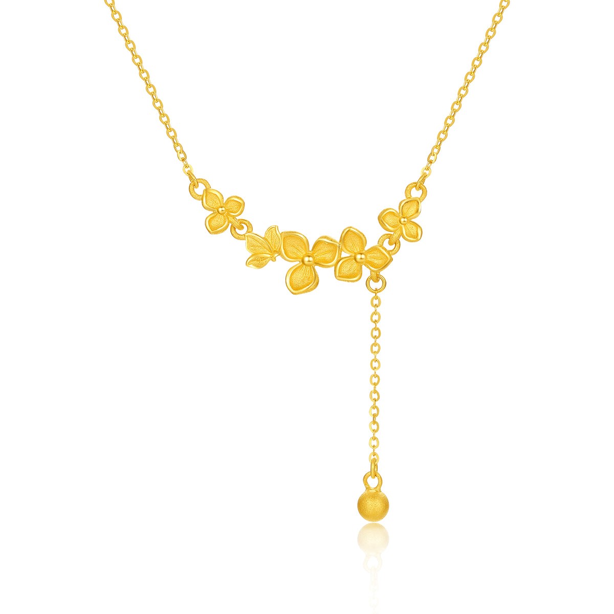 “Dream in the Garden” 999 24K Gold Pendant Necklace Flower 4.1-4.5g A0614927