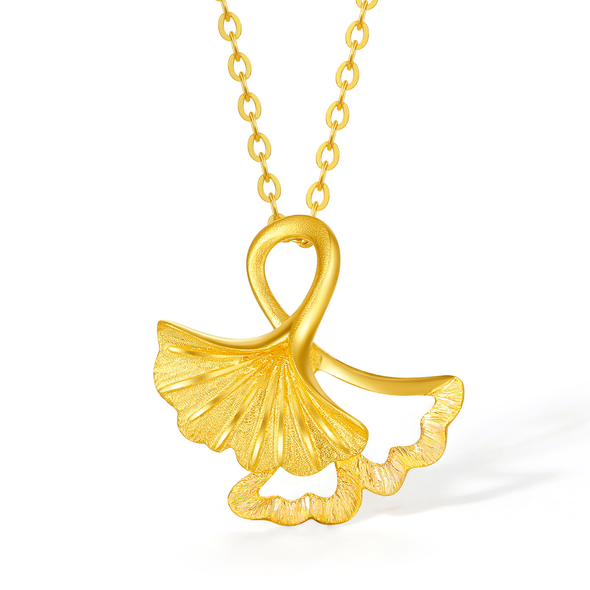999 24K Gold Pendant Ginkgo leaf 1.45-1.85g A0412810
