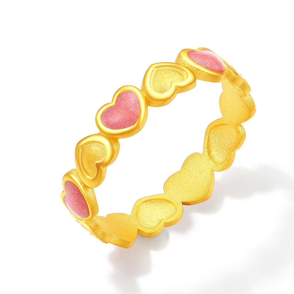 "Honey" 999 24K Gold Ring Heart 2-2.65g A0113898