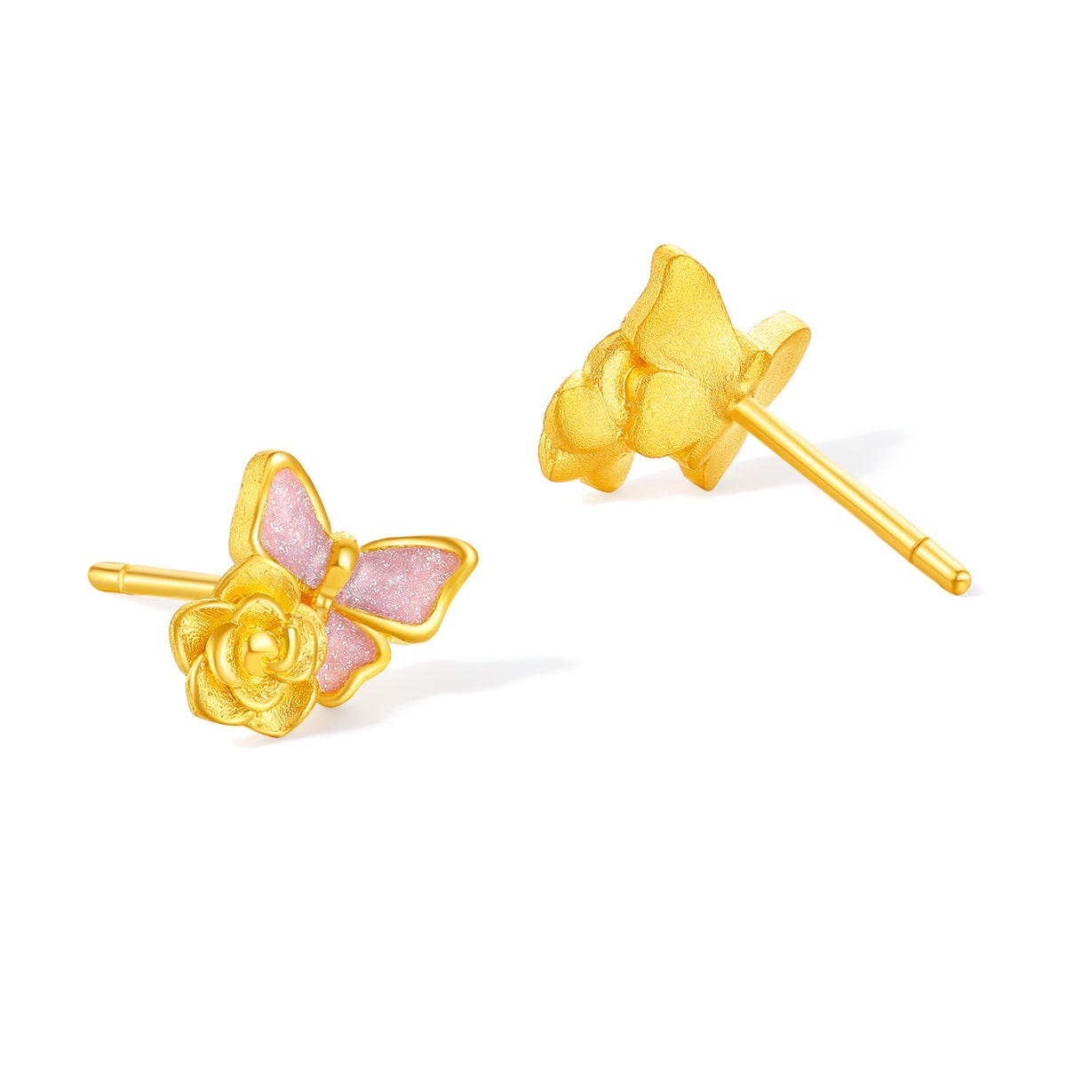 “Dream in the Garden” 999 24K Gold Earrings Flower 2.26-2.66g A0914972