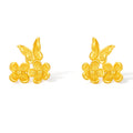 “Dream in the Garden” 24K Gold Earrings Flower 1.45-1.65g A0914968